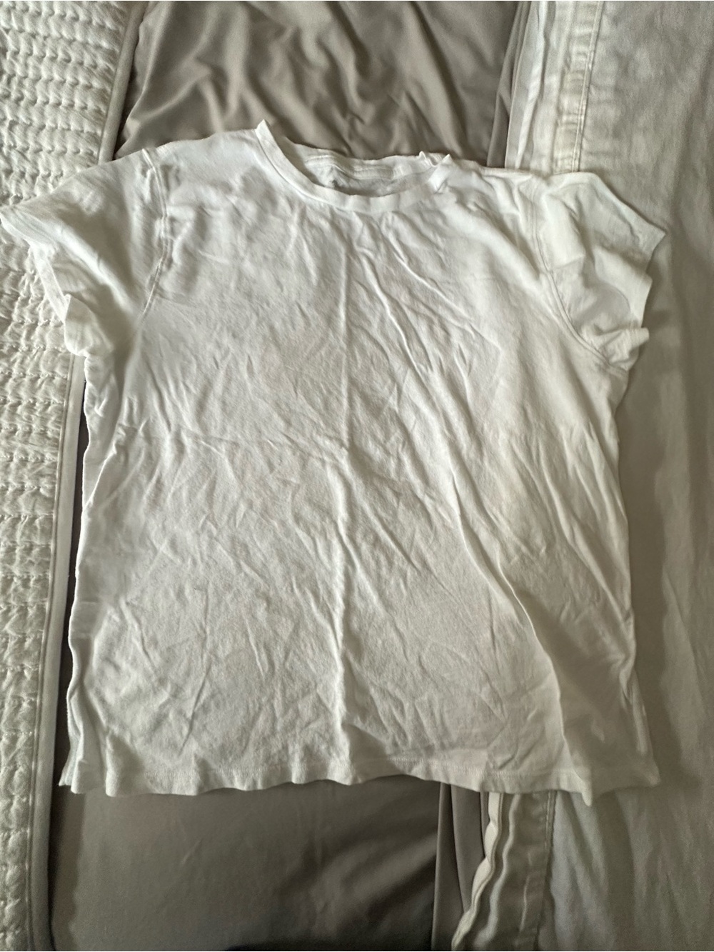 aerie White Short Sleeve Crewneck Tee